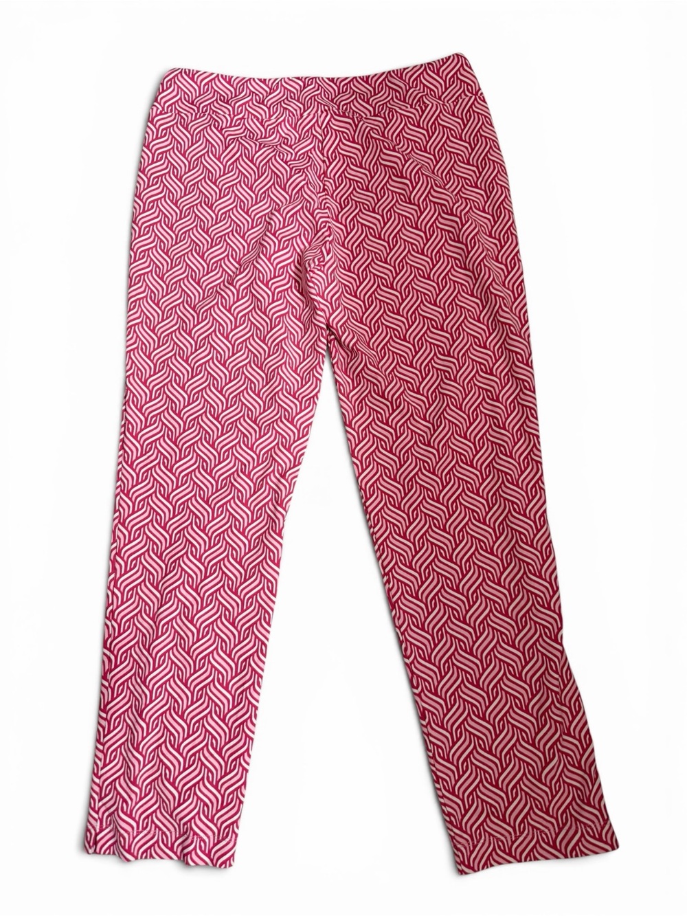 J. McLaughlin Pink and White Geometric Print Leggings Pull On Size M - Picture 2 of 7